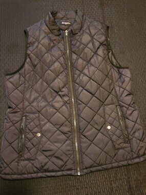Fuinloth Quilted Puffer Vest Olive Black Size XL Zip Pockets